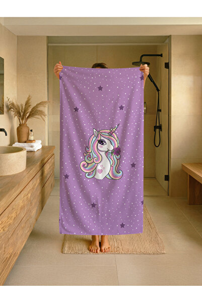 Talia Home Μωβ Παιδική πετσέτα παραλίας - θάλασσας - πισίνας με σχέδιο Pegasu...