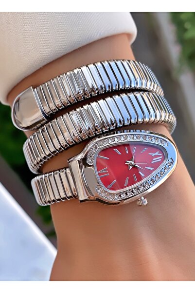 Merand Silver Color Snake Watch, Wrapped Watch, Women's Wristwatch