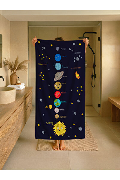 Talia Home Tutorial pentru copii cu model de planete pentru plajă - prosop pe...