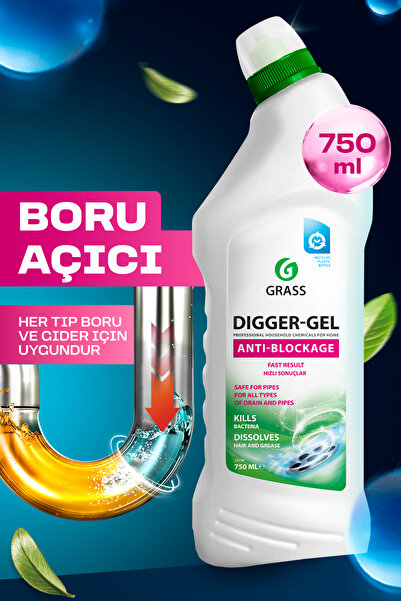 GRASS Digger Gel Turbo 750 ml | Profesyonel Gider Açıcı Jel - Saç, Yağ, Sabun...