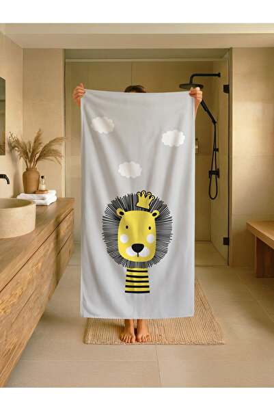 Talia Home Παιδική πετσέτα παραλίας - θάλασσας - πισίνας με σχέδιο Λέαινα Βασ...