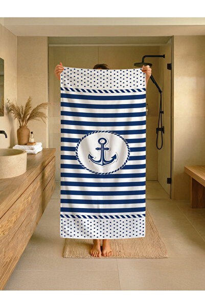 Talia Home Παιδική πετσέτα παραλίας - θάλασσας - πισίνας με σχέδιο Sailor Anc...