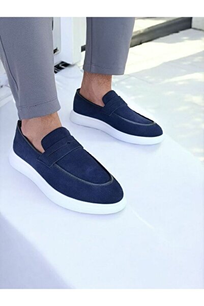 RONX Lacivert Erkek Günlük Loafer – Rahat ve Şık – Hafif Spor Tabanlı – Sneaker Taban Mokasen