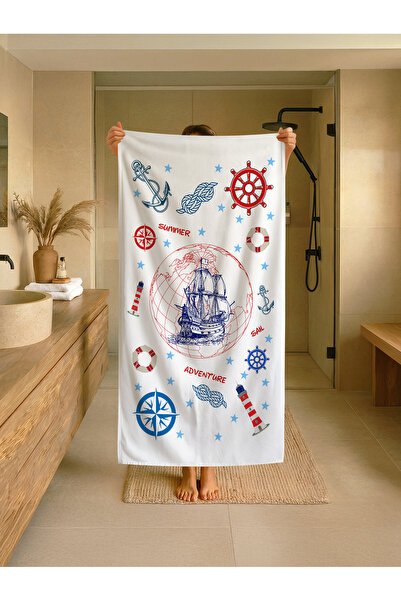 Talia Home Prosop de plajă pentru copii cu model de marinari - prosop pentru ...