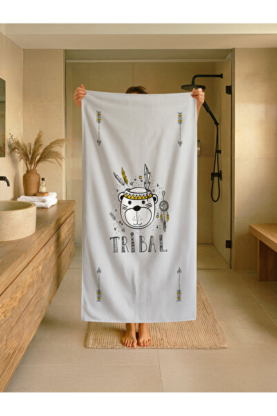 Talia Home Prosop de plajă - mare - piscină pentru copii cu model tribal gri ...