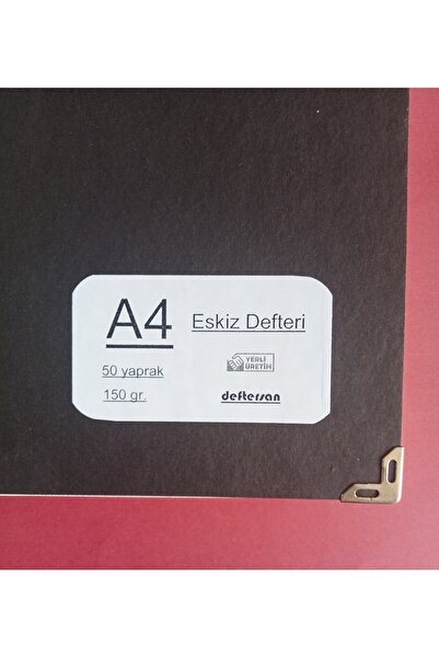 DEFTERSAN Caiet de schițe A4 Copertă rigidă neagră