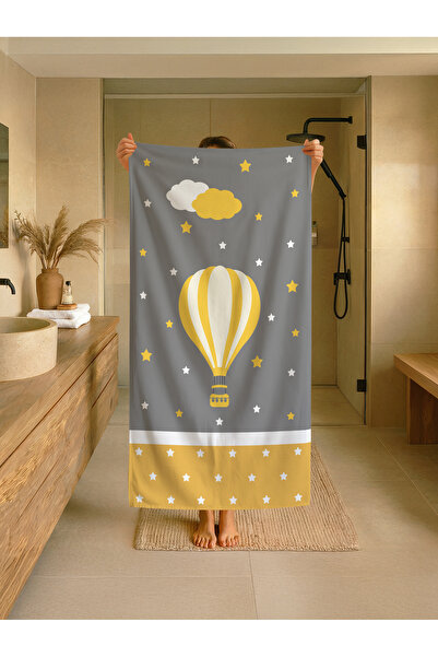 Talia Home Παιδική πετσέτα παραλίας - θάλασσας - πισίνας με κίτρινο σχέδιο με...