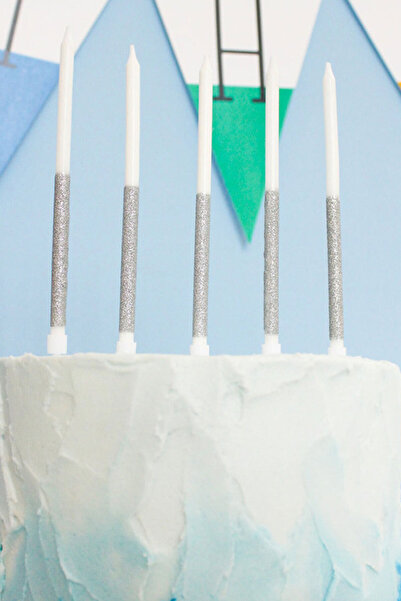 Le Mabelle Set of 12 Silver Glitter Candles
