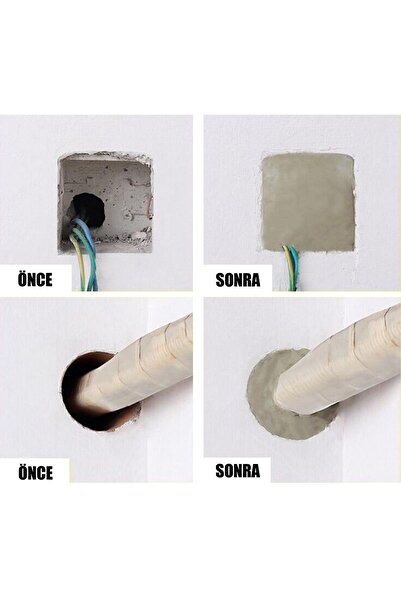 Aroll Klima Aspiratör Bacası Tesisat Duvar Delik Kapama Macunu Hamuru Boru Deliği Kapatma 100gr