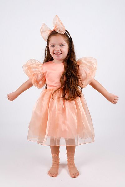 Le Mabelle Salmon Crown Organza Girl's Party Dress - Carlene