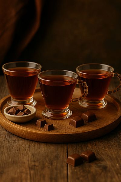 Mapple Home Crystal Elegance Set of 3 Glass Tea Cups with Beaded Handles - Coffee and Dessert Presentation 160 ml