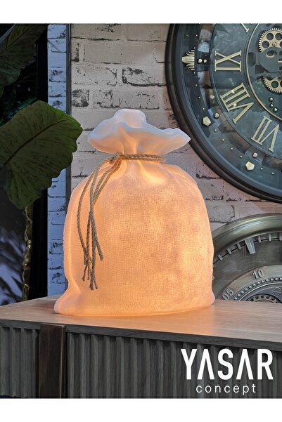 Ornamenti Design Wicker Look Bag/Sack Lampshade Table Lamp Upright 30X34 cm