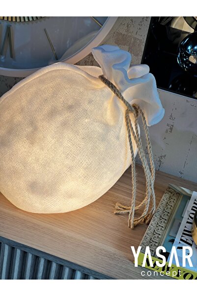 Ornamenti Design Wicker Look Bag/Sack Lampshade Table Lamp Horizontal 30X34 cm