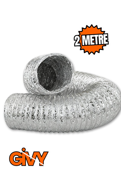 GİVY Günlüler 2 Metre Telli Ankastre Ve Aspiratör Borusu || Alüminyum Davlumbaz Baca Flexible Boru