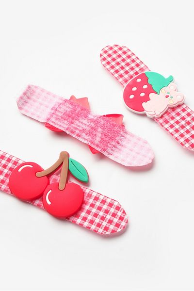 Le Mabelle Red Plaid Figured 3-Piece Girl's Buckle Set