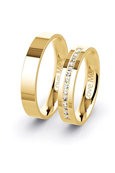 Love Me Yeni Model 1 Adet Mücevher Kalitesinde 4mm Parlak Altın Renk Kararmaz...