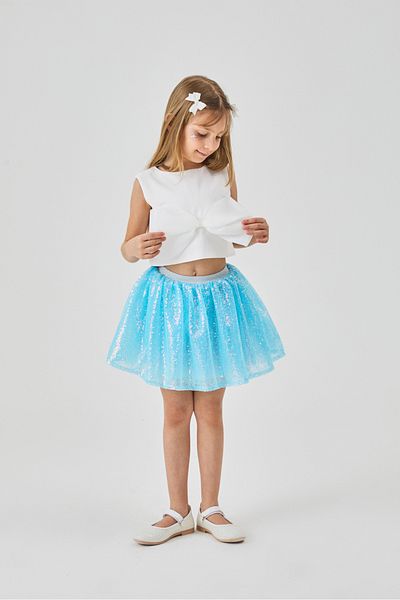 Le Mabelle Blue Sequined Girl's Skirt - Gracie