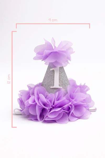 Le Mabelle Lilac 1 Year Old Funnel Birthday Crown