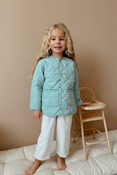 Le Mabelle Solena Mint Quilted Girl's Jacket