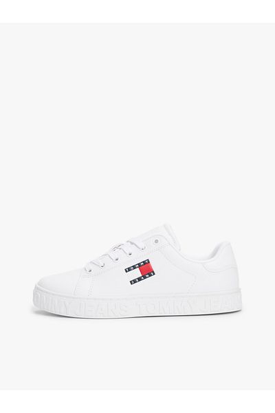Tommy Hilfiger Pohodlné dámské bílé tenisky – ploché dno, nízký kotník, logo En0En02703-Ybs