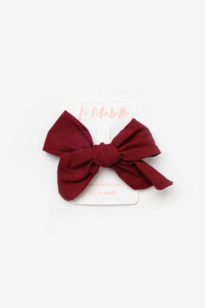 Le Mabelle Girl's Burgundy Bow Clip - Buckle Design