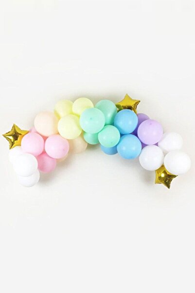 Le Mabelle Çok Renkli Makaron Balon Zincir Set