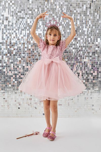 Le Mabelle Powder Beaded Sequin Girl's Dress - Gloria