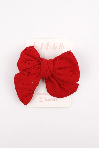 Le Mabelle Red Scallop Bow Girl's Clip Buckle