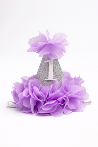 Le Mabelle Lilac 1 Year Old Funnel Birthday Crown