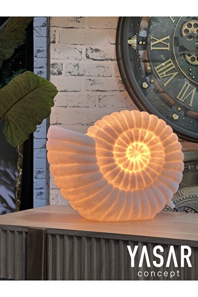 YASAR CONCEPT Ammonite Seashell Table Lamp Lampshade 34X27 cm