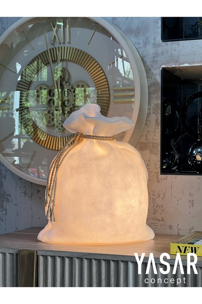 Ornamenti Design Wicker Look Bag/Sack Lampshade Table Lamp Upright 30X34 cm
