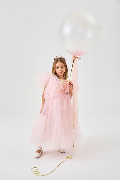 Le Mabelle Salmon Front Sequined Girl's Tulle Dress - Halsey