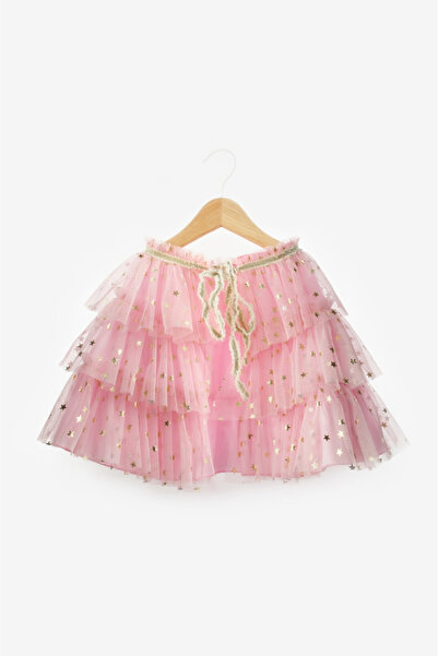 Le Mabelle Κοντό μανδύα για κορίτσι με ροζ αστέρι