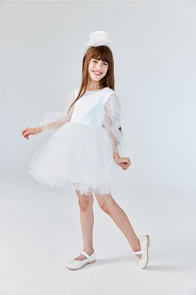 Le Mabelle Ecru Butterfly Winged Girl's Dress - Kate
