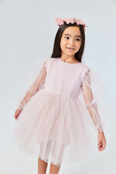 Le Mabelle Powder Butterfly Winged Girl's Dress - Kate