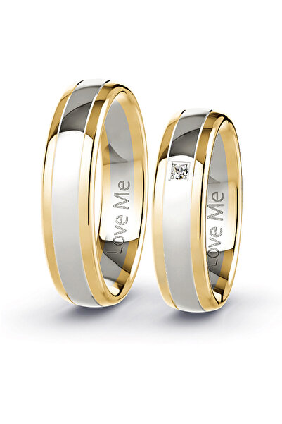 Love Me Yeni Model 1 Adet Mücevher Kalitesinde 6mm Altın Beyaz 2 Renk Kararma...