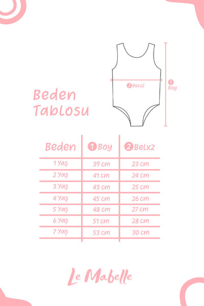 Le Mabelle Mavi Dondurma Desenli Kız Çocuk Mayo
