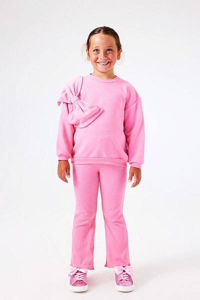 Le Mabelle Pink Bow Detailed Girl's Tracksuit Set - Danita