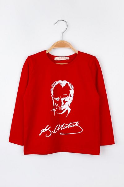 Le Mabelle Red Atatürk Printed Girl's T-Shirt