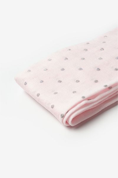 Le Mabelle Pink Glitter Polka Dot Girl's Banana Socks
