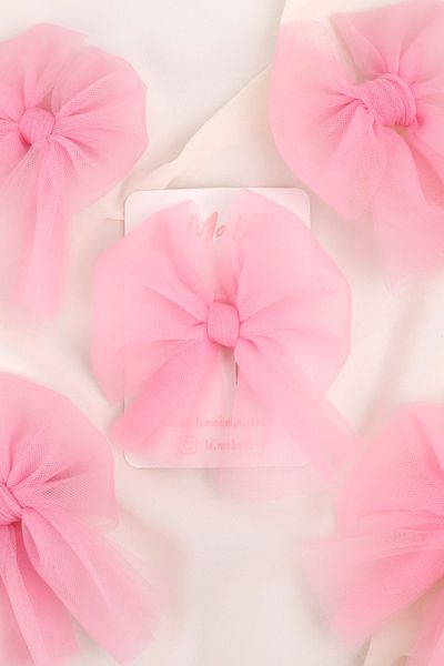 Le Mabelle Pink Tulle Bow Girl's Clip Buckle