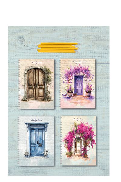 BULUT DİJİTAL A5 Spiral & School Notebook & 80 Sheets & 2 Lines - 2 Checkered Notebook, Notebook