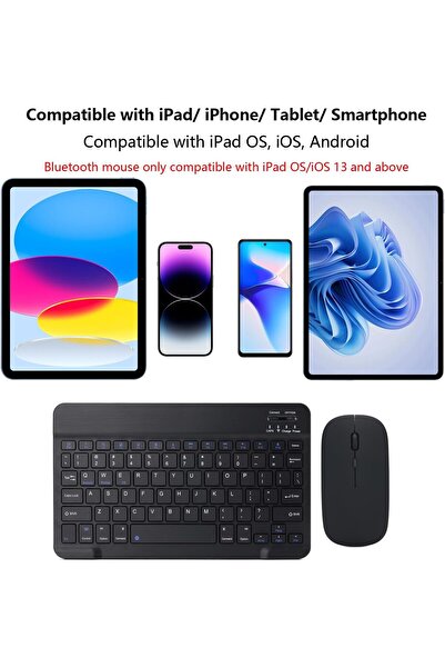 LIVVY مجموعة لوحة مفاتيح وماوس لاسلكية بتقنية البلوتوث - رفيعة للغاية، قابلة لإعادة الشحن، كتابة صامتة، صغيرة الحجم