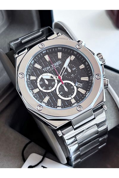 Tom Jones Men's Wristwatch with Steel Calendar 3 Atm Waterproof 2 Years Warranty Tjsb4Es