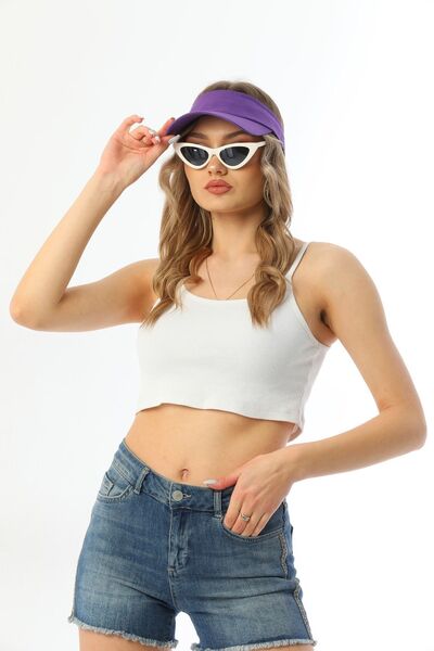 Ritagarcia Uv Koruyuculu Unisex Siperlikli Mor Tenisci Vizör Şapka