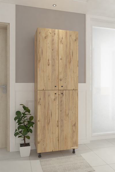 AWOX CEMRE Çok Amaçlı Dolap 4 Kapaklı 6 Bölmeli Banyo Dolabı Mutfak Dolabı