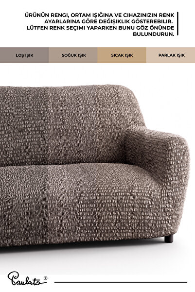 Paulato Lastikli Esnek Ve Yıkanabilir Tek Kişilik Koltuk Örtüsü Koltuk Kılıfı - Kahverengi