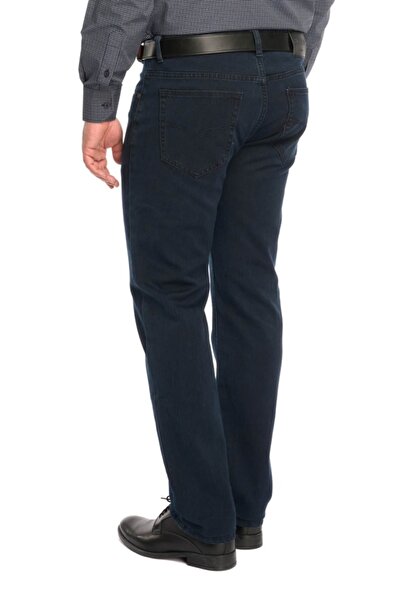 Centini Men's classic straight-cut trousers, navy blue