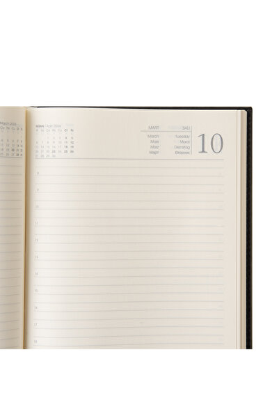 2K 2026 New Year Leather Daily Journal Agenda Dated Lined 168 Yp. Hilton Vegan 17X24 cm Brown