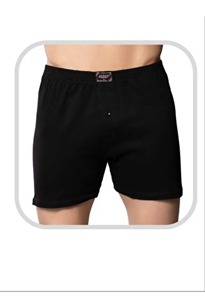 Sedef Yıldızı 1 Μαύρο βαμβακερό μποξεράκι Βαμβάκι - με κουμπί